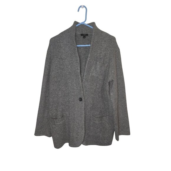 J.Crew Cocoon sweater-blazer grey L Acrylic & Merino Wool Alpaca Cardigan - Picture 1 of 5